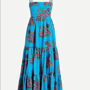 J. Crew Lobster Print Tiered Maxi, Limited Edition, P14, NWT! SOLD OUT.